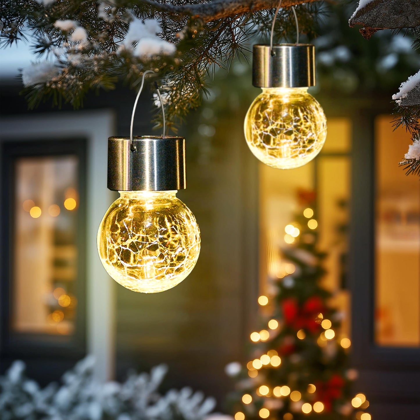 SOLPEX 12 Pack Hanging Solar Lights Outdoor,Solar Outdoor Lights Decorative, Solar Powered Waterproof Light, Hanging Globe Light for Garden, Yard