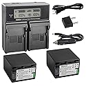 Kastar Charger + 2 Battery Replacement for Sony NP-FH100 DCR-DVD92 DVD405 DVD408 DVD610 DVD620E DVD650E HC48 HC96 SR45 SR47 SR65 SR67 SR85 SX40