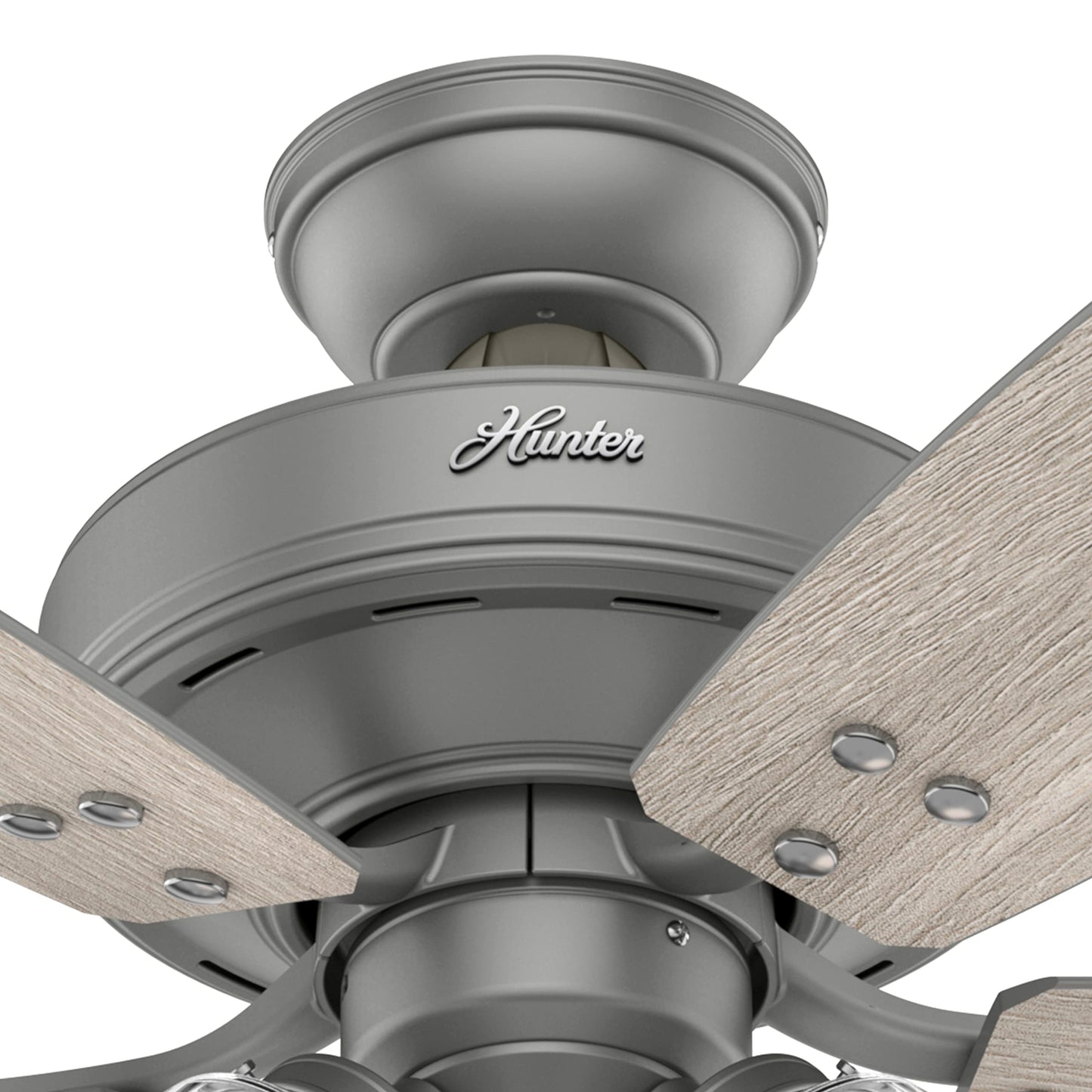 Hunter Fan 52 inch Casual Matte Silver Indoor Ceiling Fan with LED Light Kit and Pull Chain (Renewed)