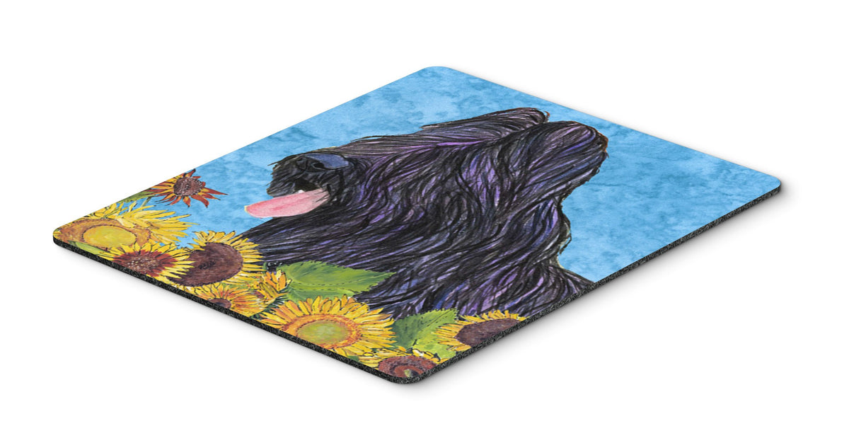 Caroline's Treasures SS4123MP Briard in Summer Flowers Mouse Pad, Hot Pad or Trivet for Home Office Gaming Working Computers Laptop Mouse Mat,Washable