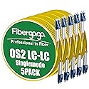 Fibergaga 5Pack-1M(3ft) OS2 LC to LC Fiber Patch Cable, Single Mode SM Duplex Fiber Optic Cable, OS1/OS2 Singlemode SMF Compatible, 9/125µm, 2.0mm…