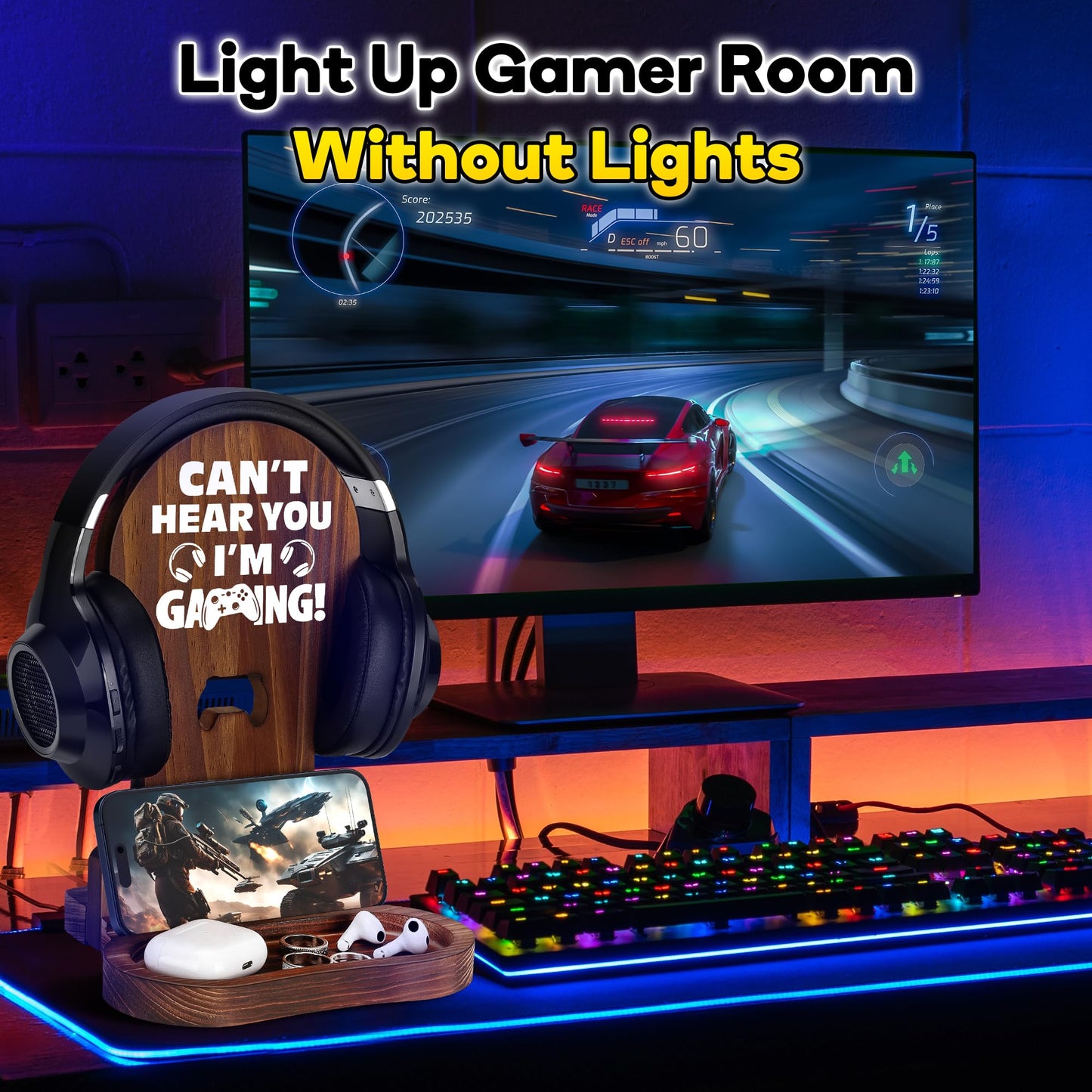 Slothoem-Gamer Gift for Dad Fathers Day Birthday, Gamer Room Decor for Brother, Gaming Gifts for Daddy, Boyfriend, Son, Husband, 2026 Graduation Gift