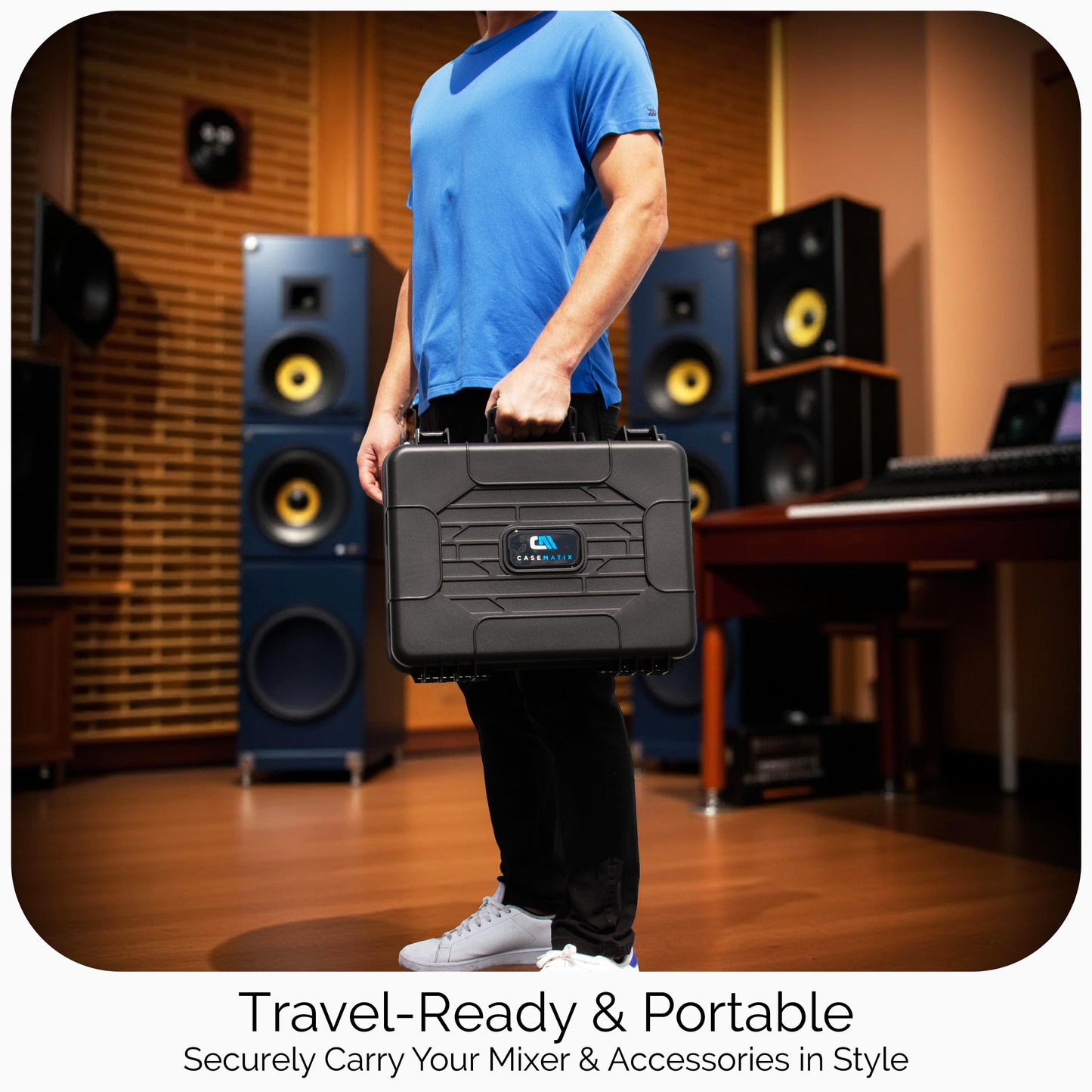 CASEMATIX Microphone Case Compatible with Shure & Sennheiser Wireless Mic Systems - Hard Shell Travel Case with Custom Foam for Mics, Receivers