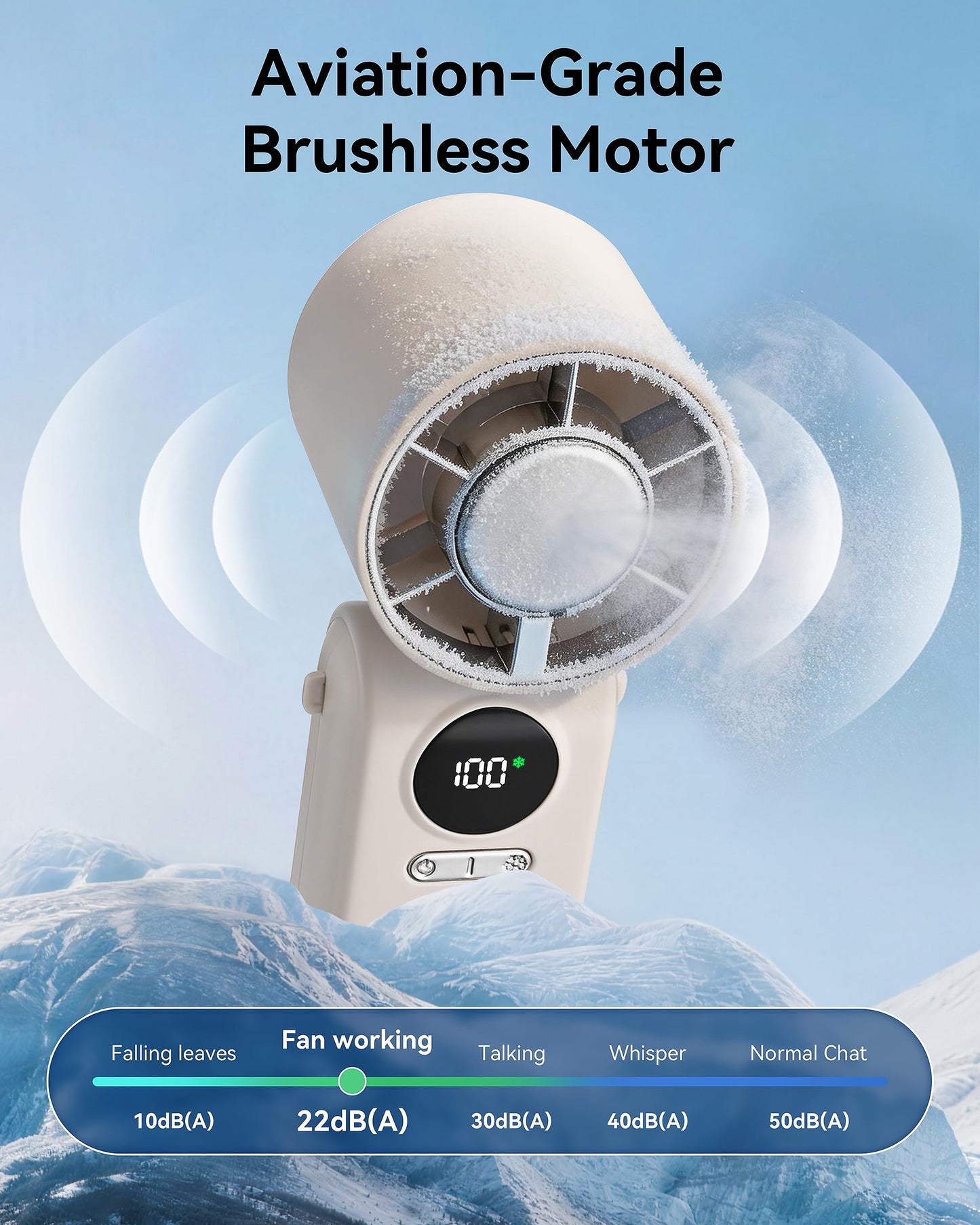 YNYCNO Portable Handheld Turbo Fan, 3-in-1 Personal Cooling Fan (White)