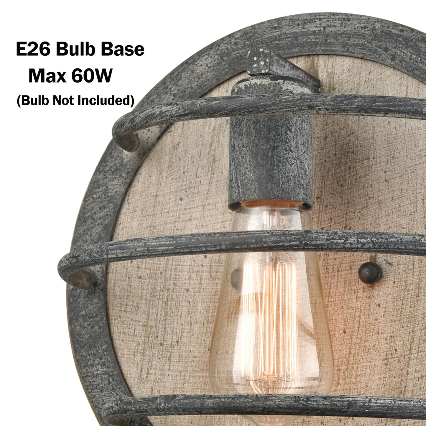 DAYCENT Farmhouse Wall Sconce Retro Rustic Wood Wall Light Fixtures 1-Light Industrial Caged Sconces Lighting for Bedroom Hallway Kitchen Corridor