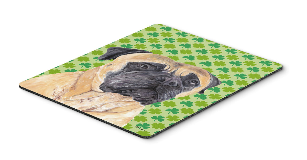 Caroline's Treasures SC9305MP Mastiff St. Patrick's Day Shamrock Portrait Mouse Pad, Hot Pad or Trivet for Home Office Gaming Working Computers Laptop