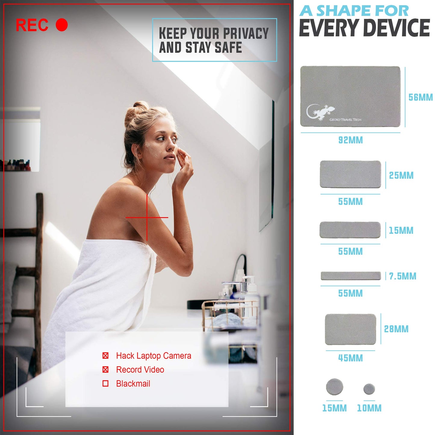 Webcam Covers - Laptop Webcam Cover - Tablet Webcam Covers - Smart TV & for Every Size Webcam on Any Device - Reusable/Multi-use - Protect Your