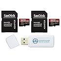 SanDisk MicroSDXC Extreme Pro 256GB (2) Memory Cards Compatible with GoPro Action Camera Hero 12 Black (SDSQXCD-256G-GN6MA) U3 V30 Bundle with (1)