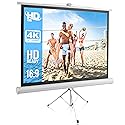 Pyle 50 Inch Portable Projector Screen with Tripod Stand - Lightweight, Durable, Easy Pull Setup Mobile Projection Screen with 4:3 Aspect Ratio, White