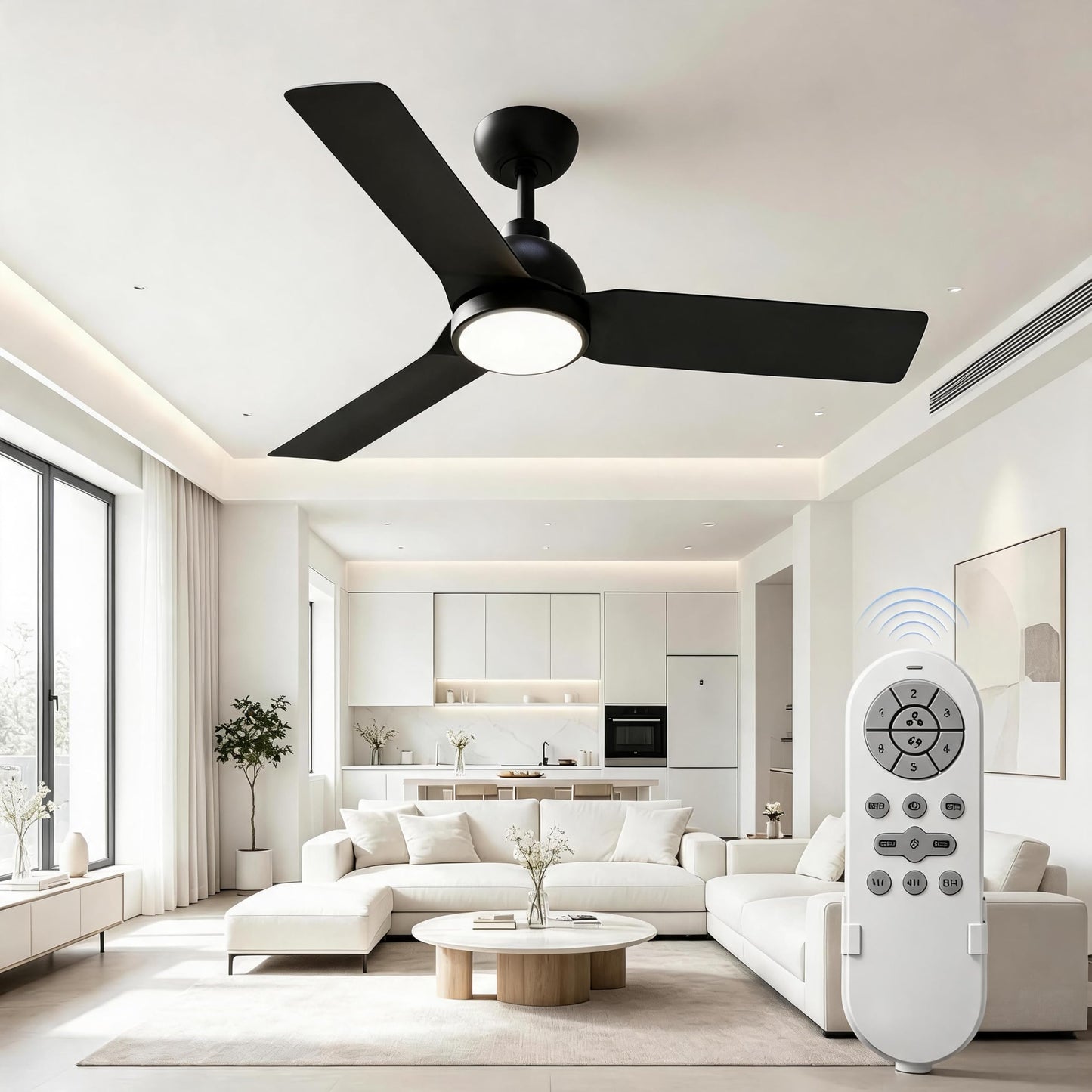 JustSmart 42" Ceiling Fans with Light and Remote