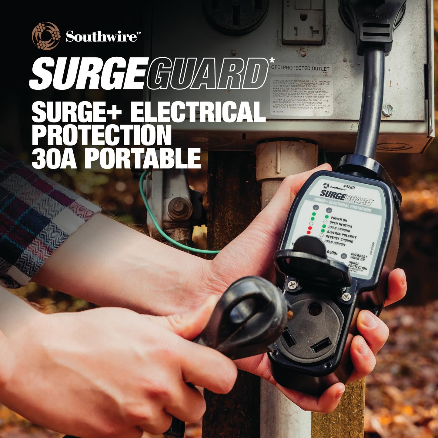Southwire Surge Guard 30 Amp Portable RV Surge Protector with Enhanced Diagnostics, 2100 Joules, 44280