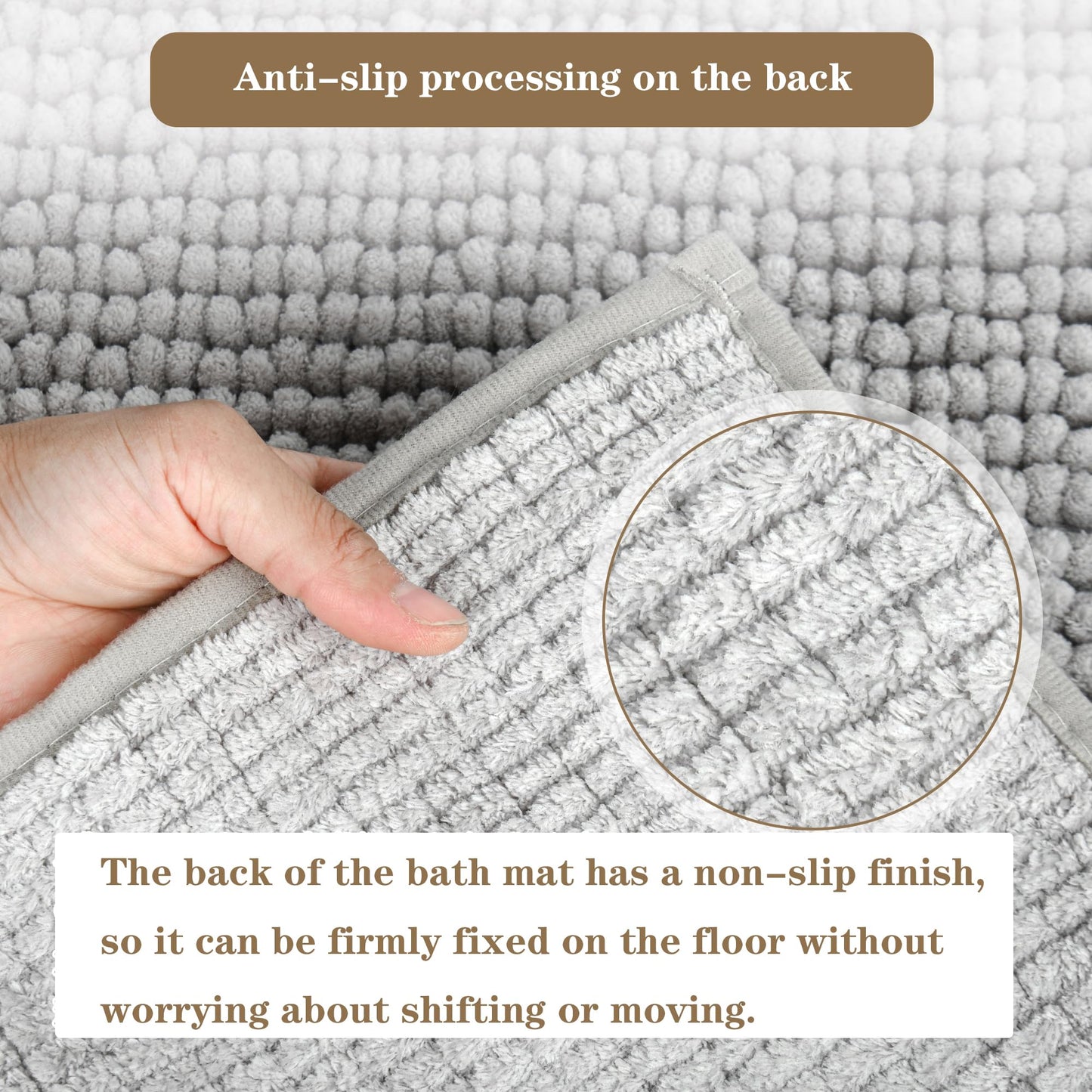 AOWIS Bathroom Rug Mat, Extra Soft Non Slip Absorbent Water Bath Rug,Quick Dry, Machine Washable Bath Mats for Bathroom Floor, Tub, Shower and Home…