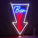 JLEWUINH Bar Open Neon Sign USB Powered Open Arrow Guide Neon Sign for Bar Decor Dimmable Switch Light Up Bar Sign for Club Beer Shop Neon Light (16.5