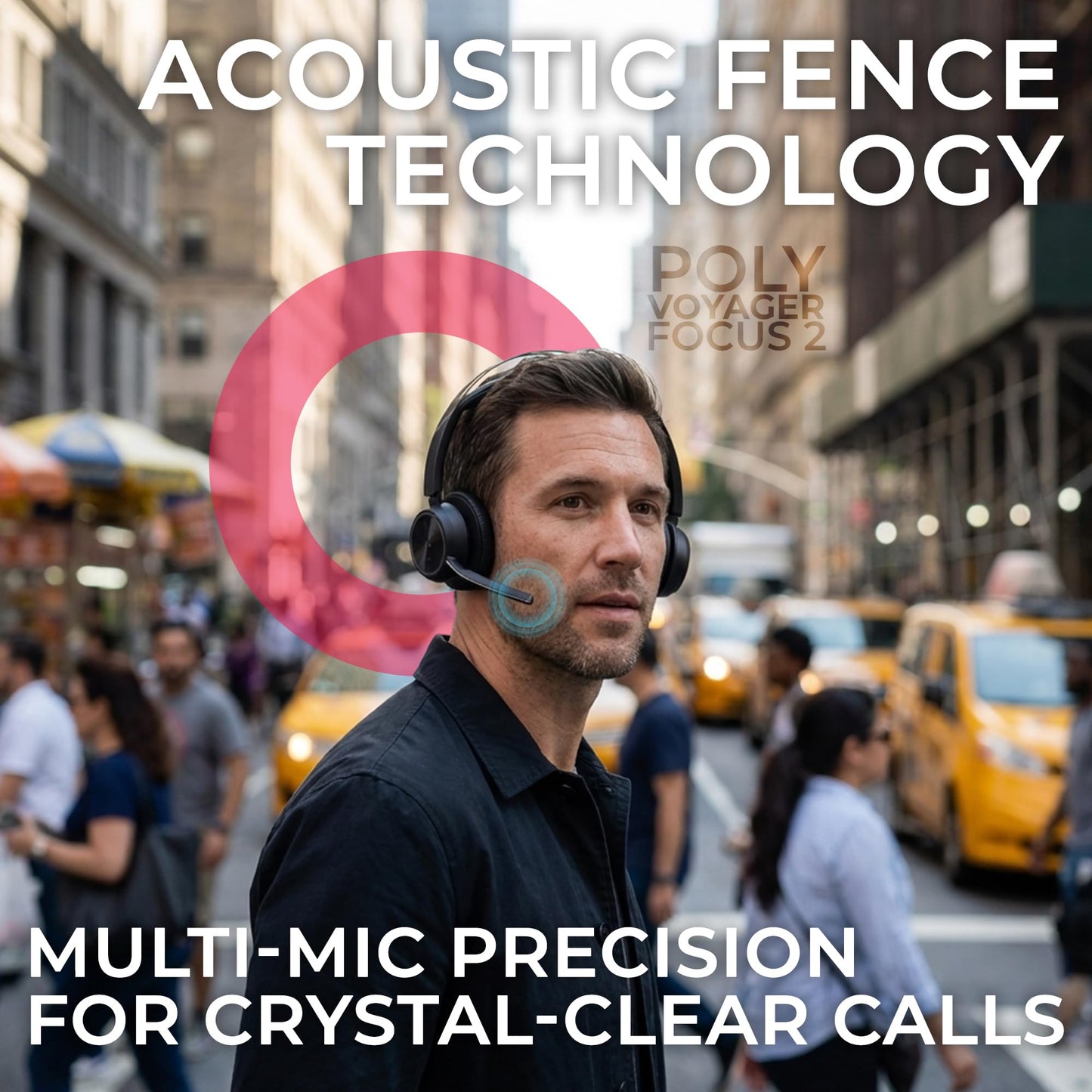 Poly Voyager Focus 2 UC Bluetooth Wireless Headset, USB-C, Connects to Deskphone, PC, Mac, Cellphone Work Calls - Compatible with Teams, Zoom…