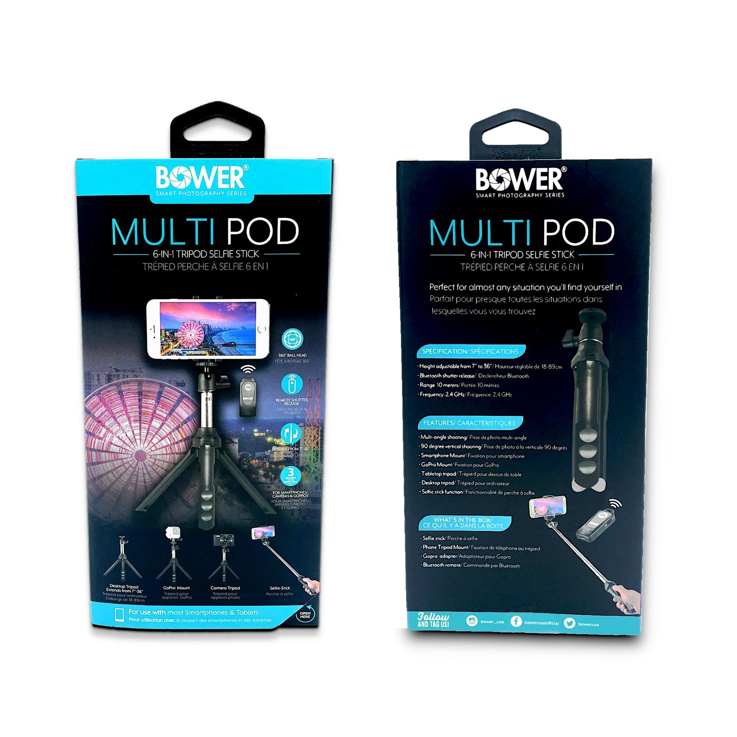 Bower Multipod 6-in-1 Tripod Selfie Stick with Remote Shutter for Smartphones