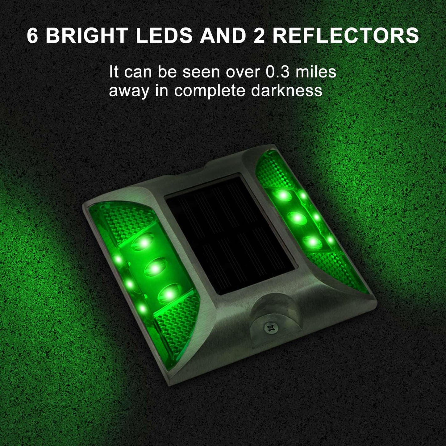 Aolyty Solar Driveway Dock Lights, IP68 Waterproof Solar Deck Light Outdoor Warning Step Light Reflective Road Marker for Sidewalk Stair Garden