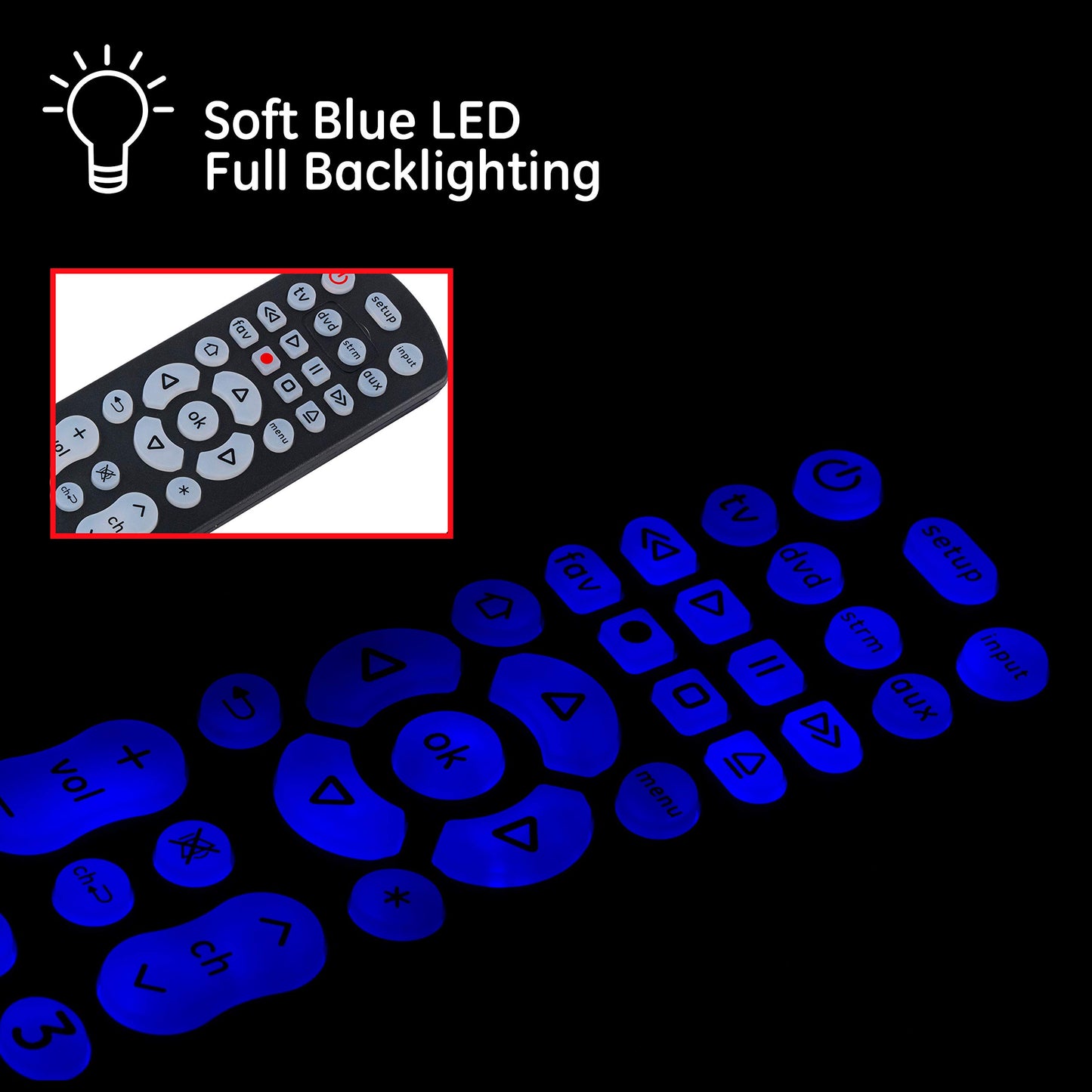 GE Backlit Buttons Universal Remote Control, Samsung TV Remote Control Replacement, Samsung Remote Control for Smart TV, Roku Remote Replacement