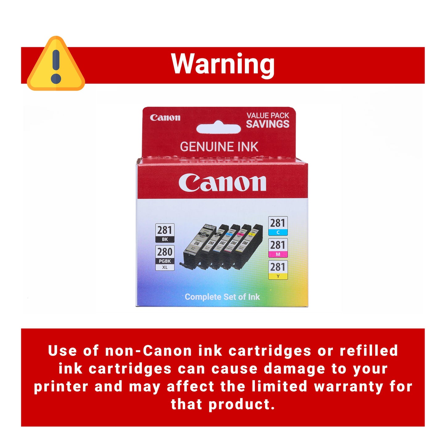 Canon PGI-280XL/CLI-281 5 Color Pack Compatible to TR8520, TR7520, TS9120 Series,TS8120 Series, TS6120 Series