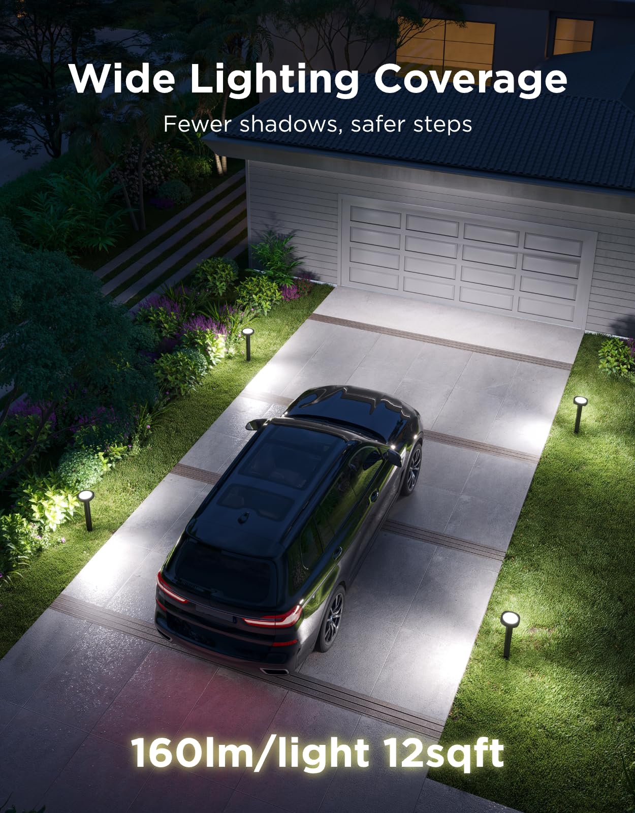 Govee Outdoor Pathway Lights 2, IP66 Waterproof Patio Lights, 60+ Scene Modes Landscape Lighting for Yard, Garage, Garden, Lawn, Outdoor Decor, Works