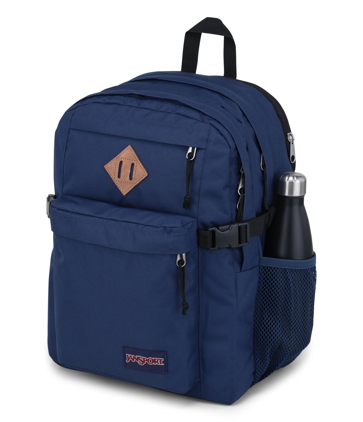 JanSport Main Campus Backpack - Travel or Work backpack w 15-Inch Laptop Sleeve and Dual Water Bottle Pockets, Navy