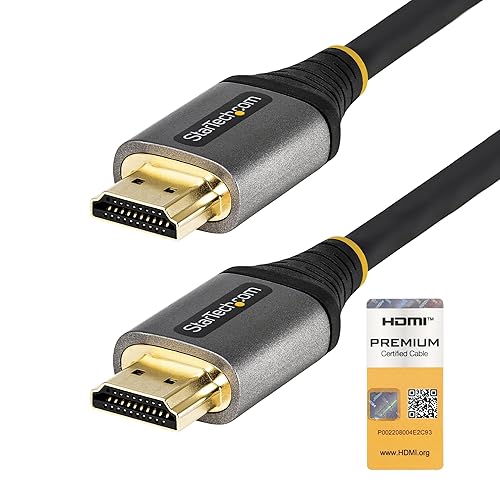 Startech.com 16ft (5m) Premium Certified HDMI 2.0 Cable, High Speed Ultra HD 4K 60Hz HDMI Cable w/ Ethernet, HDR10, UHD HDMI Monitor Cord