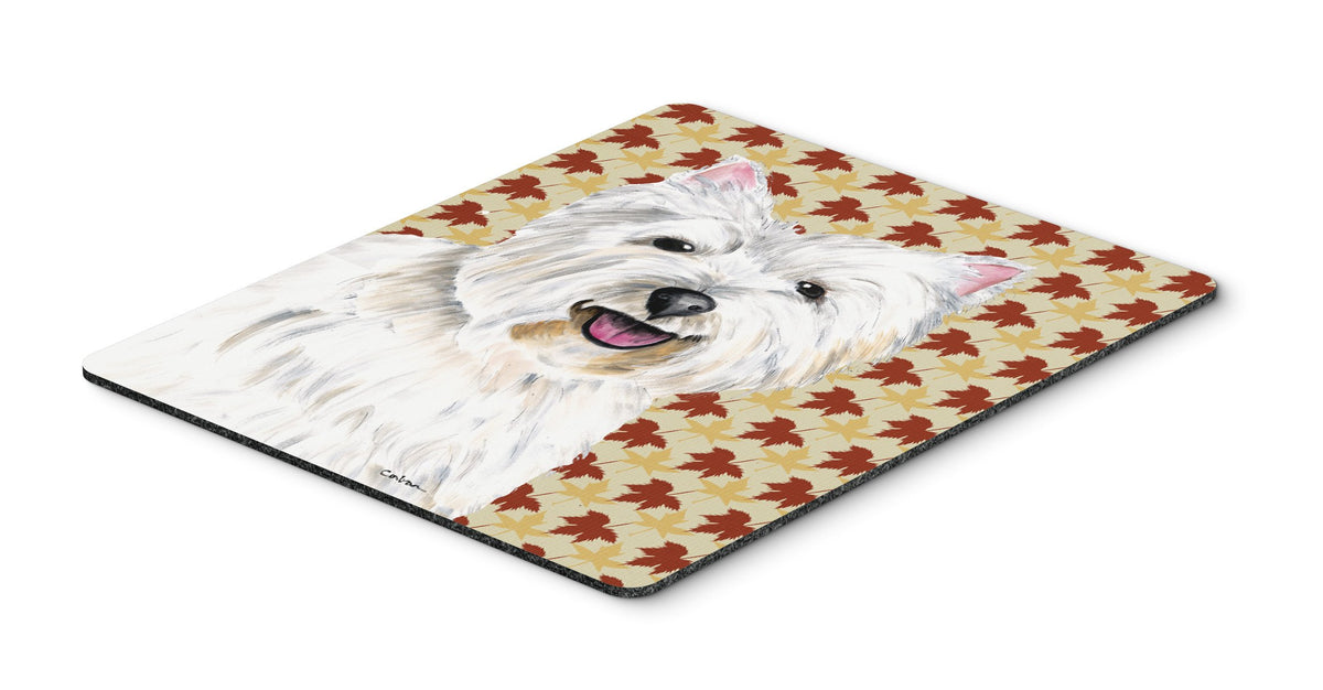 Caroline's Treasures SC9210MP "Westie Fall Leaves Portrait Mouse Pad, Hot Pad or Trivet" for Home Office Gaming Working Computers Laptop Mouse