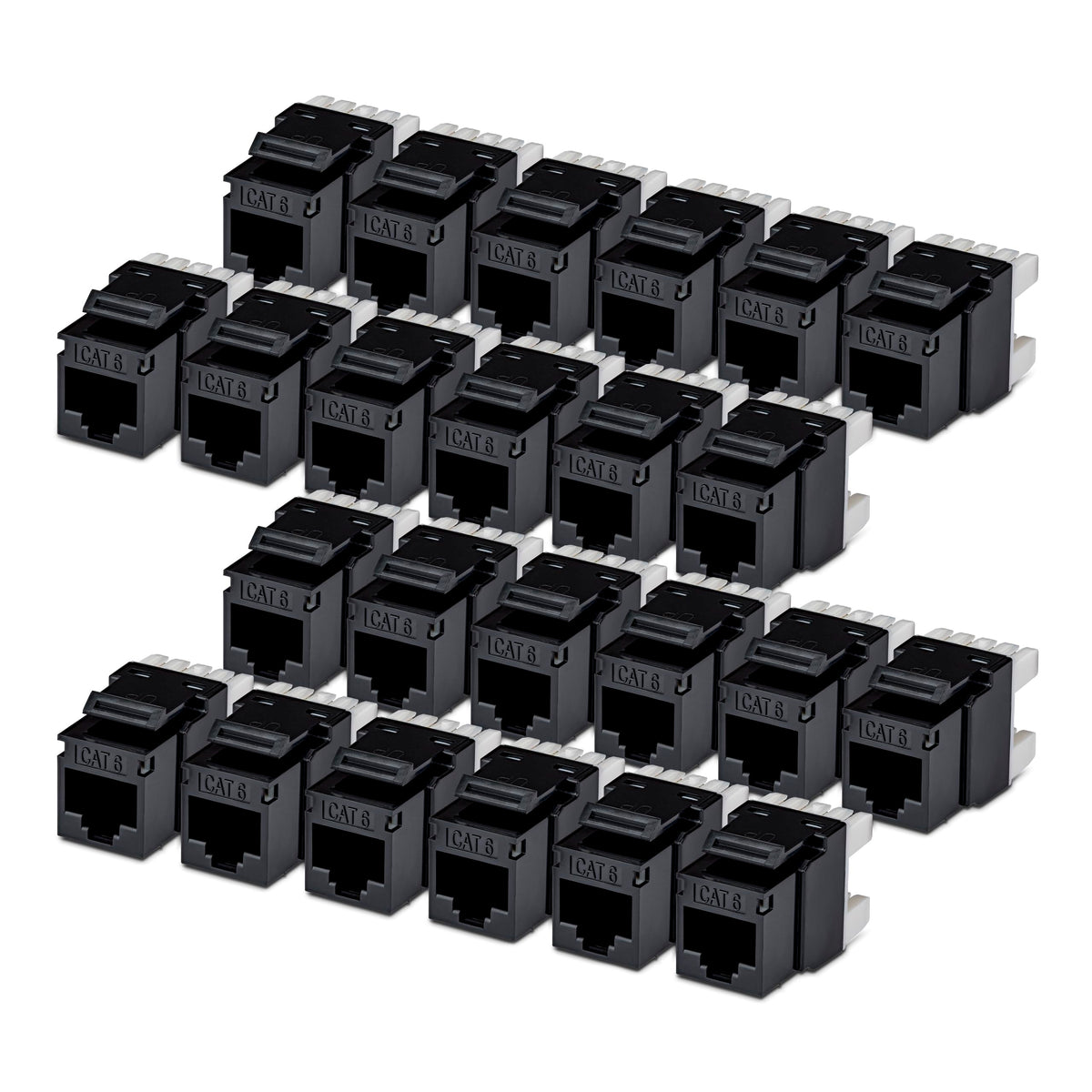 StarTech Cat6 Keystone Jack 24-Pack, UTP, 180 110 Punch Down, Black