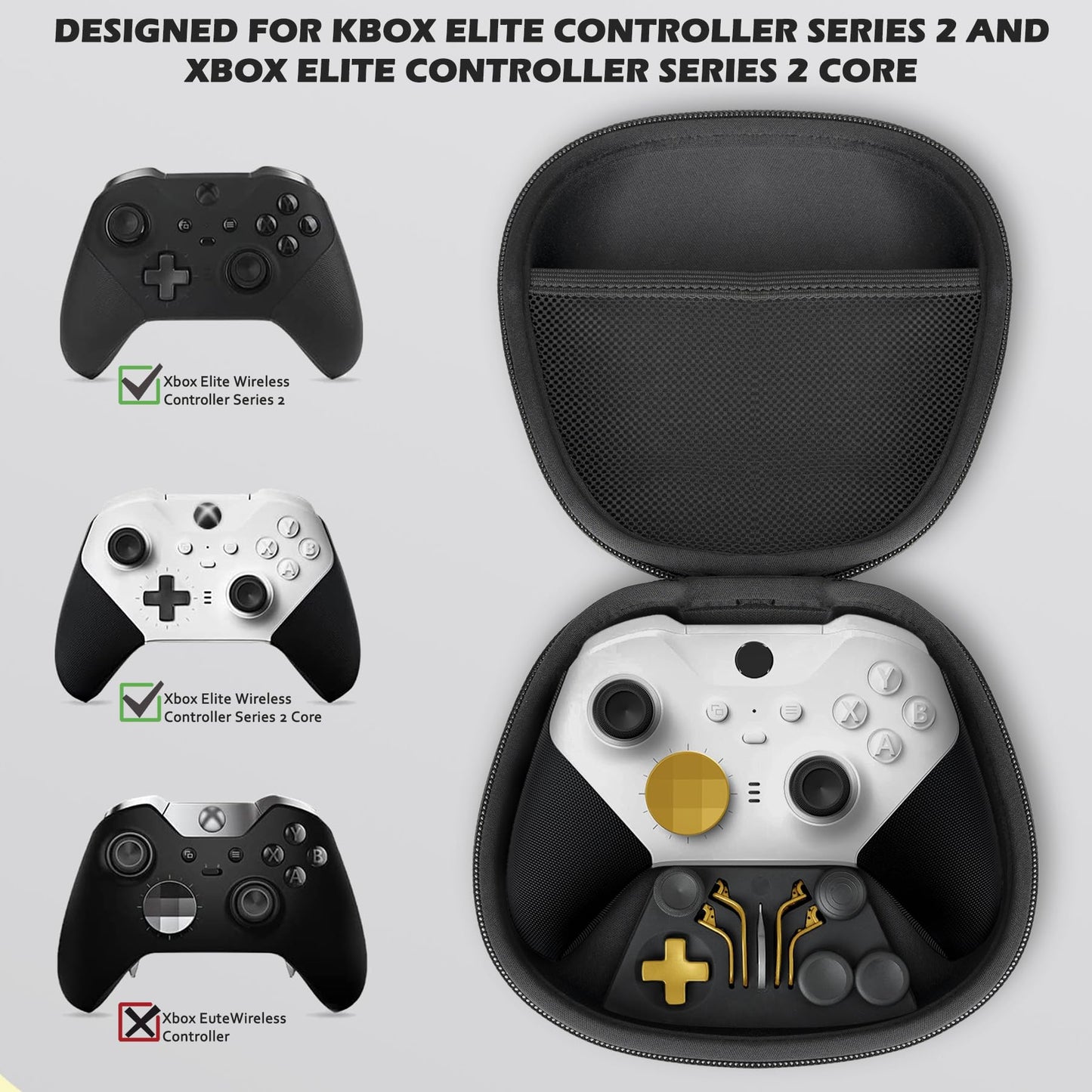 Sedicoca Complete Component Pack for Xbox Elite Wireless Controller Series 2?package Includes 1 Carrying Case 1 Dock, 4 Paddles, 2 DPads, 6