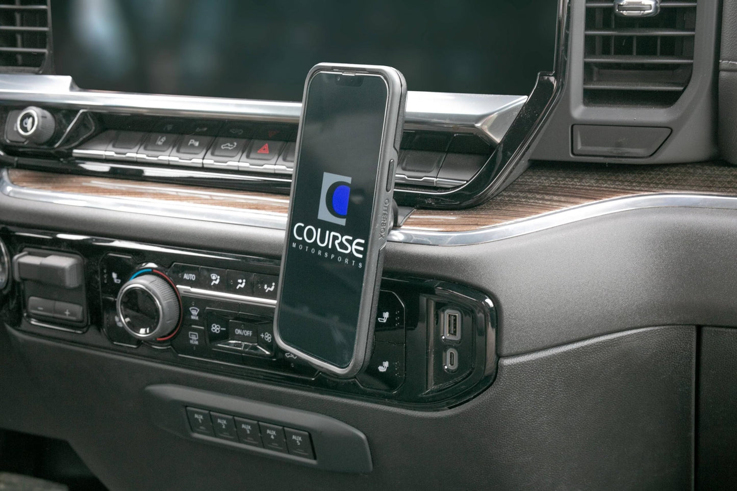 Course Motorsports Direct Fit Phone Mount - Chevrolet Silverado/GMC Sierra 1500 (2022.5+), 2500, 3500 (2024+) - Right - Magnetic - Standard Magnetic