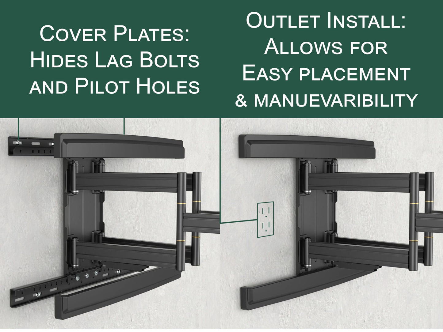 ynVISION.DESIGN Heavy Duty TV Wall Mount for 65-100” TVs, XXL Full Motion Bracket Extends 31.5”, Tilt Swivel Leveling, 154 lbs Capacity, Max VESA