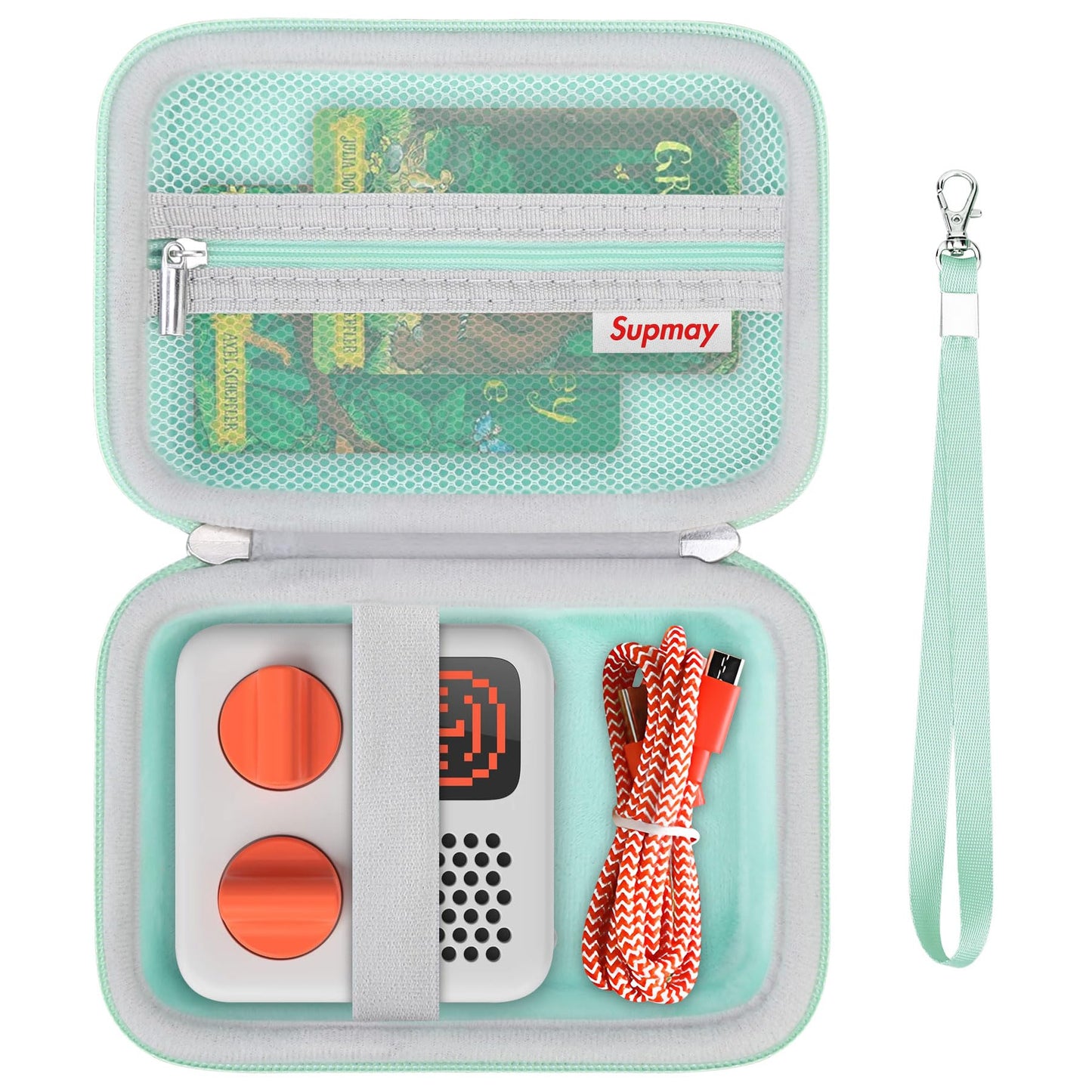 Supmay Hard Travel Case for Yoto Mini (2024 Edition) Kids Screen-Free Bluetooth Audio Player, Storage Holder Protection Case with Zipper Mesh Pocket