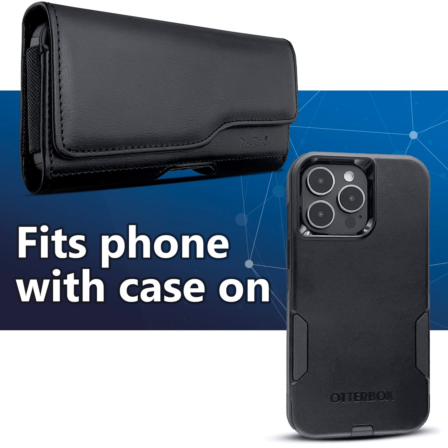 DeBin Cell Phone Belt Case Compatible with Samsung Galaxy Ultra Models (S25 S24 S23 S22 S21), A54/A53/A25/A15, Premium Leather, Magnetic Flap Holster