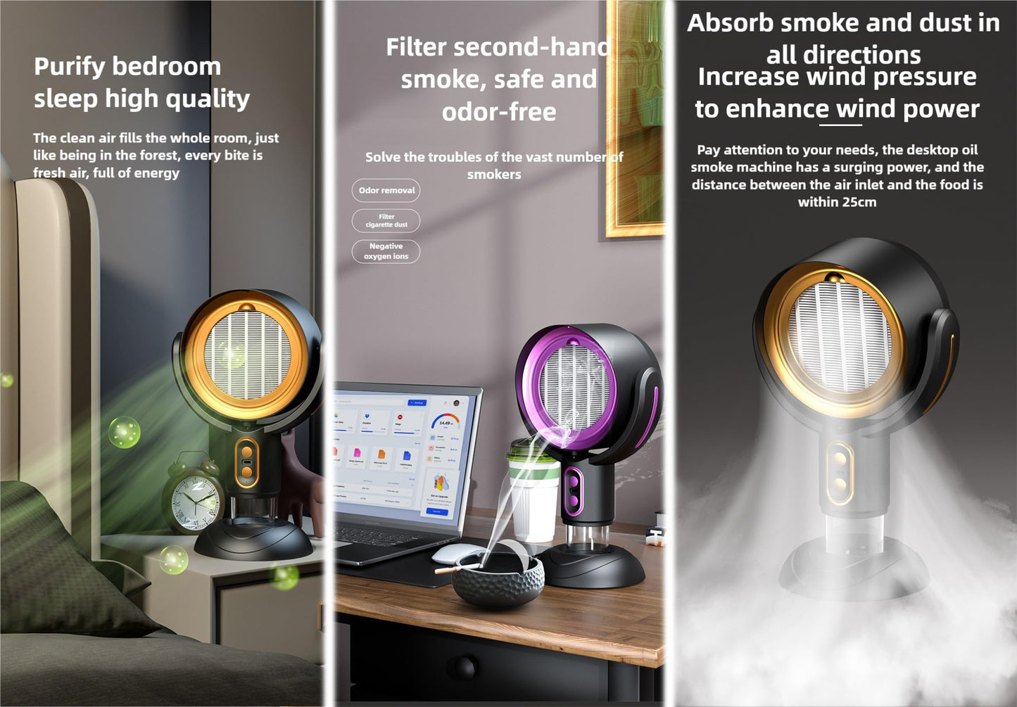 Smokeout fan Purifier Fan Puffhide Purifier - Mini Smoke Diffuser and Portable Smoke Air Purifier, Smoke Fan for Smoking Indoors with Rechargeable
