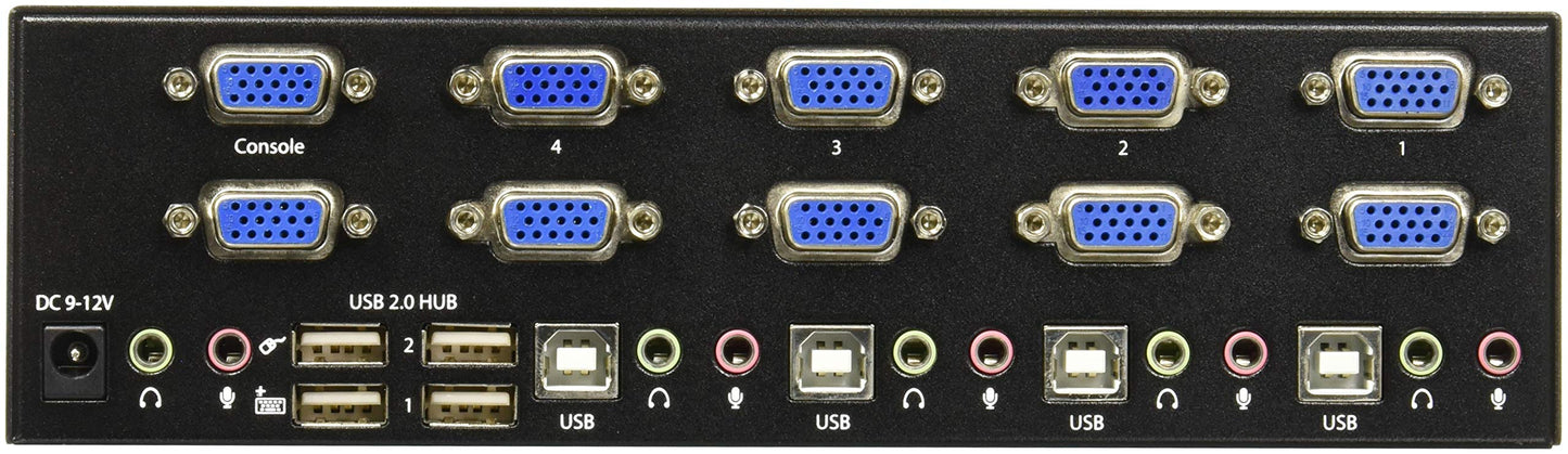 StarTech.com 4 Port VGA KVM Switch - Dual VGA - Hot-key & Audio Support - 1920x1200 KVM Switch - KVM Video Switch (SV431DVGAU2A)