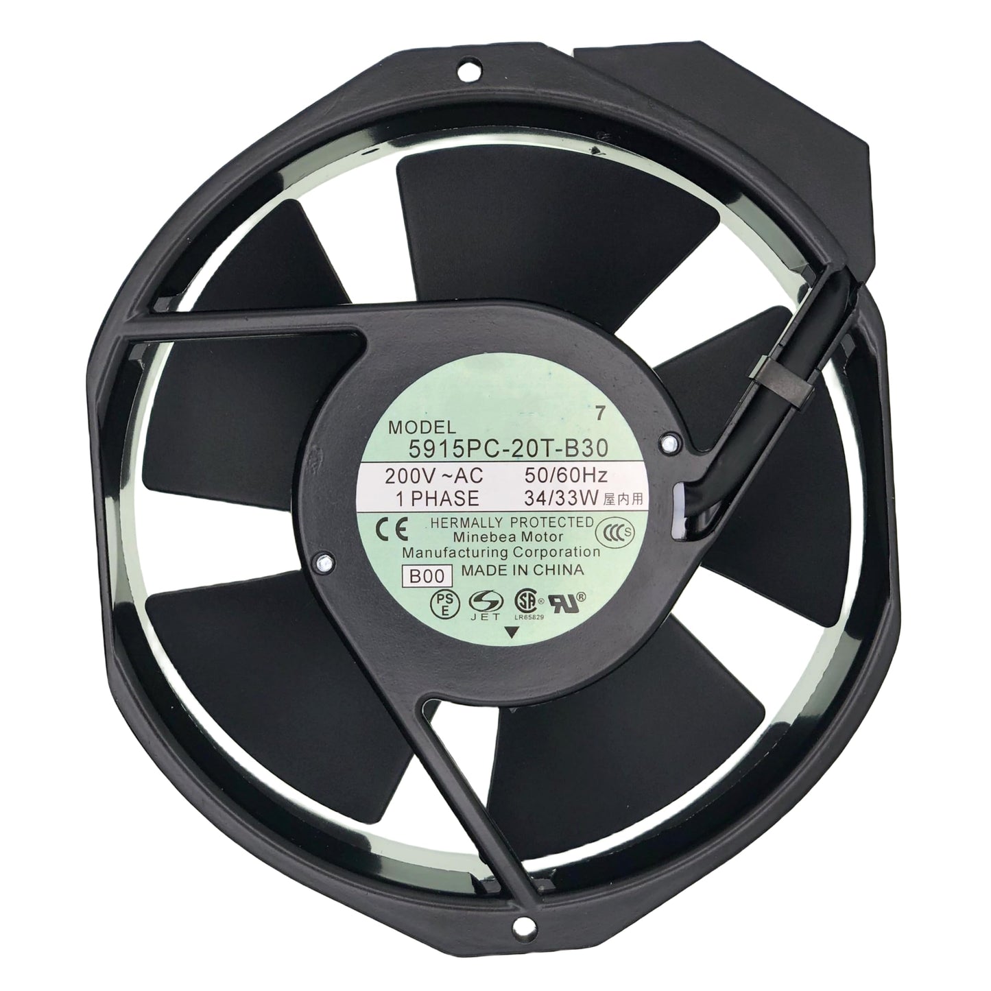 For NMB-MAT 5915PC-20T-B30 200V 34/33W 17238 AC Cooling Fan, Size:150x 172 x 38MM.