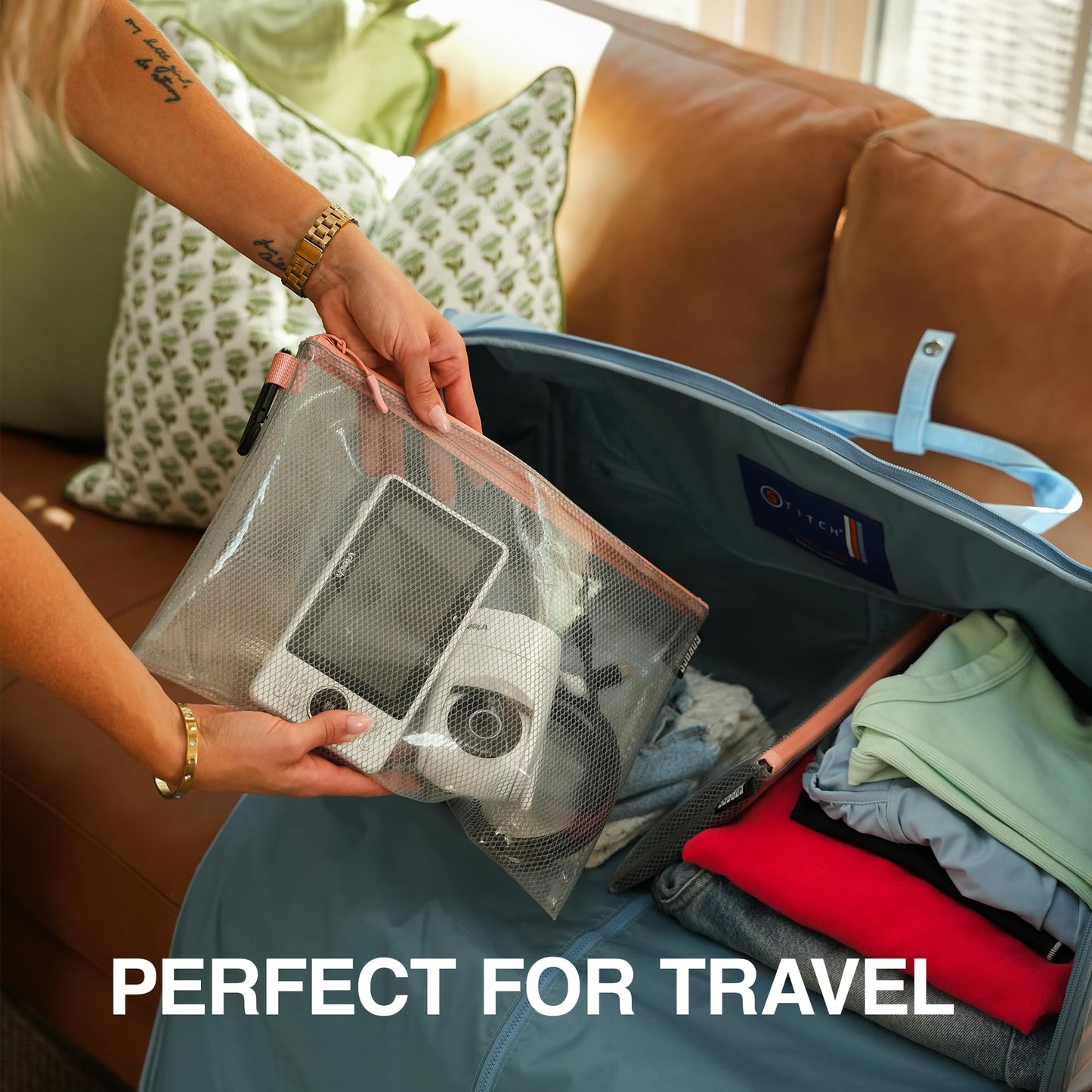 GOBAGS Air Production Multi?Size Clear Zipper Pouch (4?Pack) - Cable Organizer & Travel Gear Bag for Electronics, Camera Accessories, Tool Pouch &