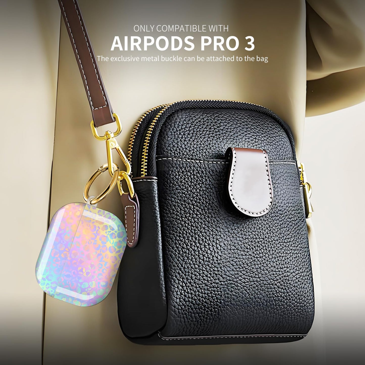 Compatible with AirPod Pro 3 (2025),Cute Case Cover for Women & Men, Full Protection Shockproof Hard Case with Keychain, Wireless Charging Case