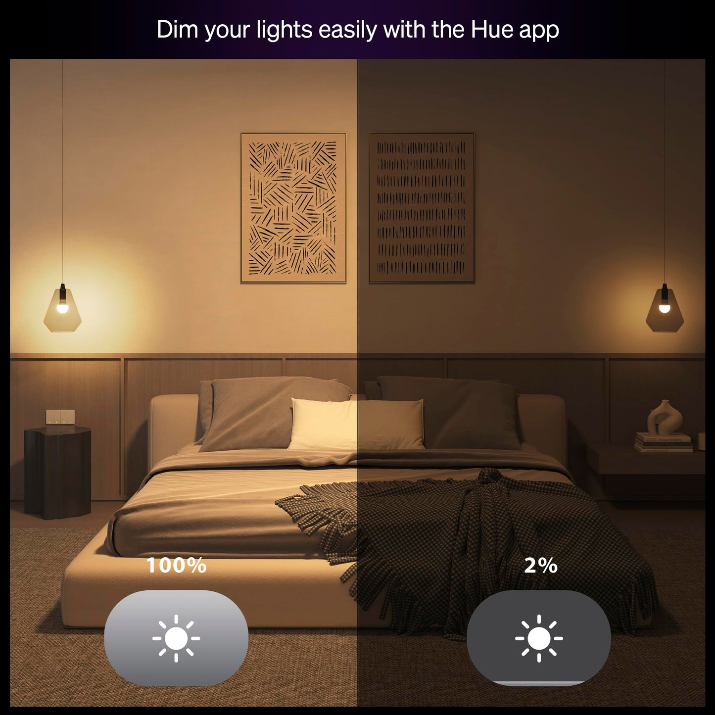 Philips Hue Essential Smart LED A19 Bulb, White and Color Ambiance, E26 Base, 8.8W, 2200K-6500K, 800 Lumens, Dimmable, Works with Alexa, Google,