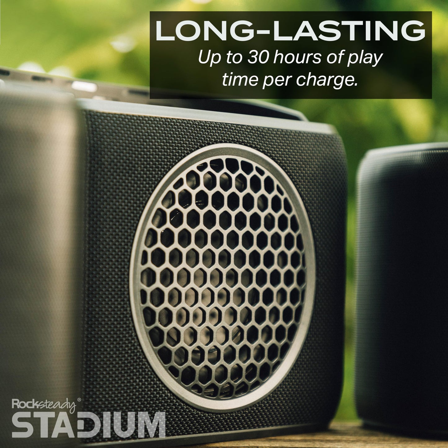 Rocksteady Stadium Portable Bluetooth Speaker and Subwoofer Combo - Up to 100 Foot Range - Up to 30 Hour Battery Life | 2 Speakers + 1 Subwoofer