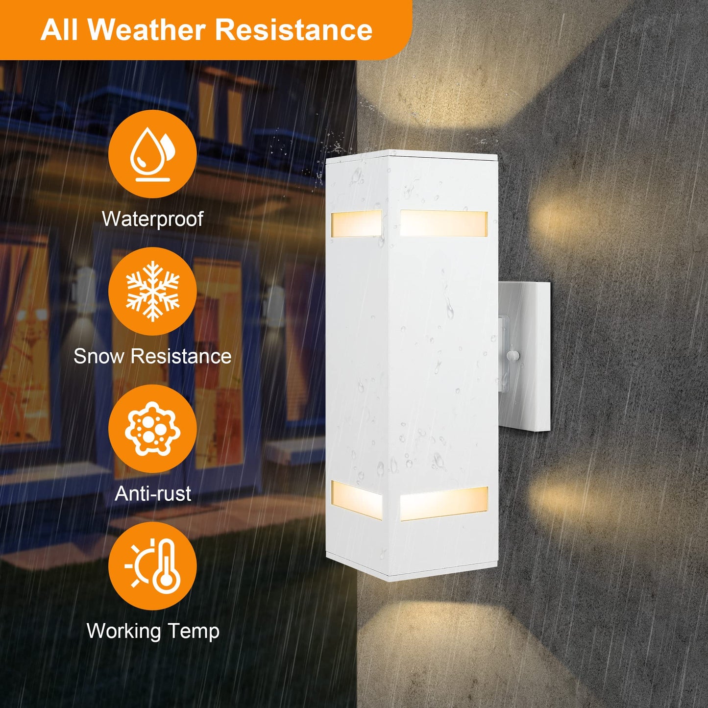 CnengSthy Aluminum Modern Outdoor Wall Lights, Exterior Up Down Lighting Square Cylinder Porch Wall Lantern for Entryway, Front Door, Hallway, Garden