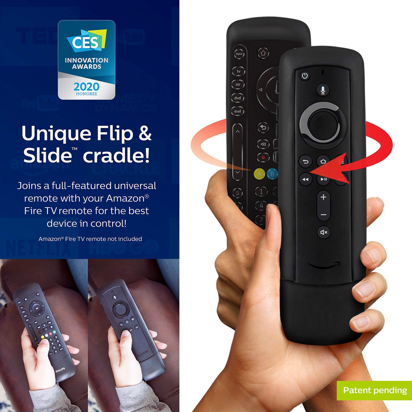 Philips Universal Companion Remote Control for Samsung, Vizio, LG, Sony, Roku, Apple TV, RCA, Panasonic, Smart TVs, Streaming Players, Blu-ray, DVD, 4