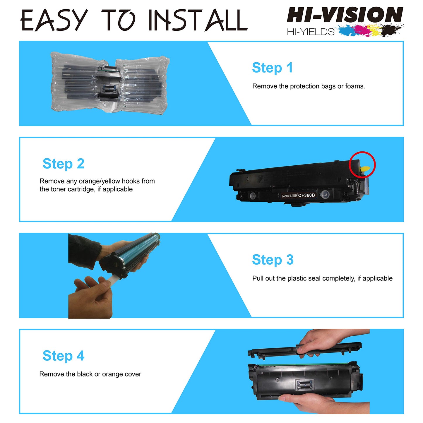 2 Pack HI-Vision® Compatible 593-BBKD (PVTHG) Toner Cartridge Replacement for E310dw E514dw E515dw E515dn Printers