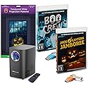 HoliScapes® USB Projector Kit - AtmosFx Boo Crew plus Jack-O-Lantern Jamboree on USB + Projector + 48" x 72" Large White Holographic Screen