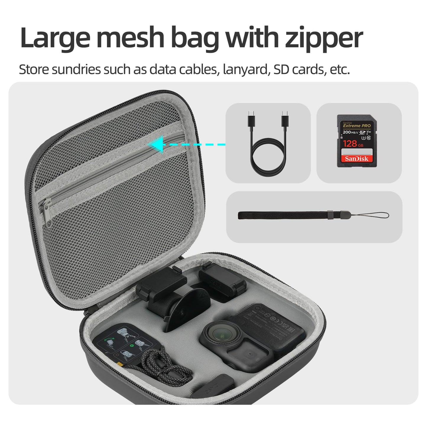 FSIDIWT Carrying Case for DJI Osmo Nano Accessories, Portable PU Leather Storage Bag Protective Travel Case for DJI Osmo Nano (Black)