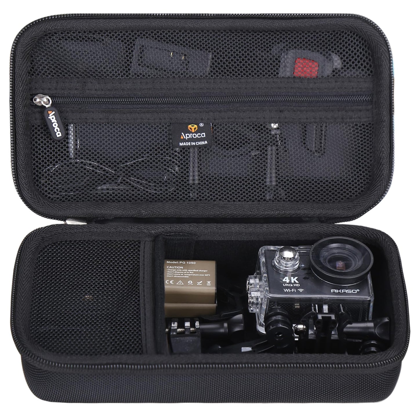 Aproca Case Compatible with AKASO EK7000 4K30FPS 20MP WiFi Action Camera, Portable Storage Bag for Camera Accessories -Black (Case Only)