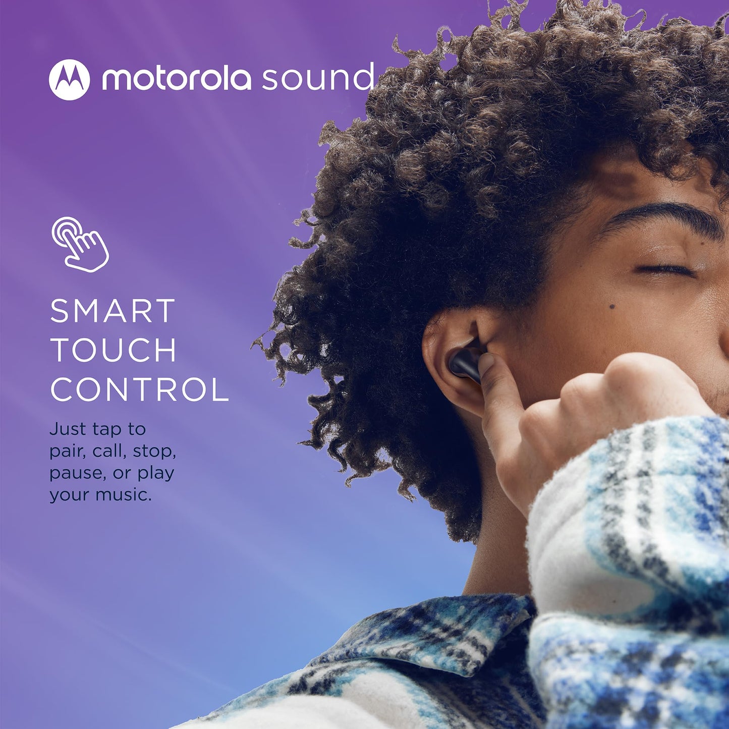 Motorola Sound Moto Buds 500 ANC True Wireless Earbuds, IPX4 Water Resistant Touch Control Ear Buds with Dual Noise Cancelling Microphone, Charging