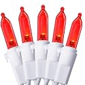 Holiday Essence 100 LED Red Christmas, White Wire 26.9 Feet Long String Lights Set for Outdoor/Indoor Décor, Valentines Day, Wedding, Halloween
