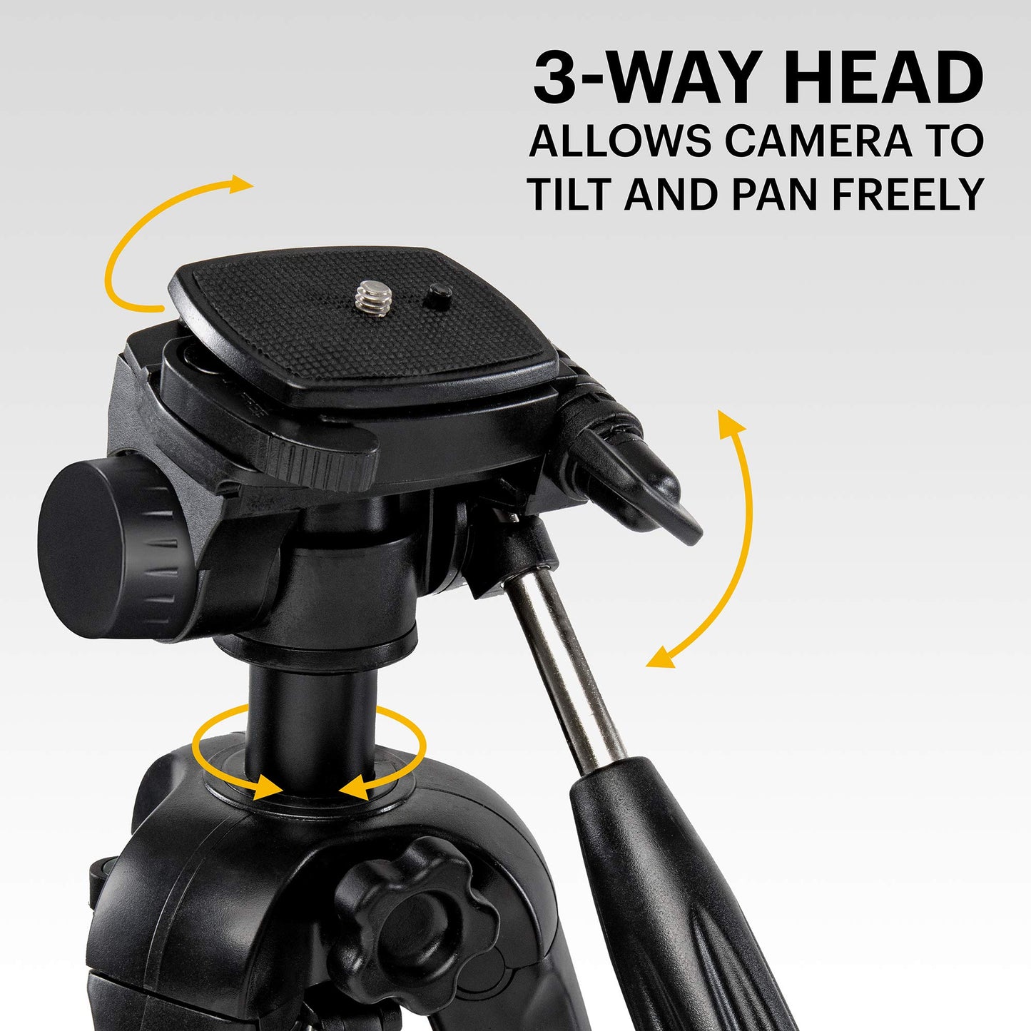 Kodak PhotoGear 2-in-1 Tripod & Monopod | Lightweight 70” 4-Section Flip-Lock Aluminum Stand Converts to 64.5” Monopod | QuickRelease Plates 3-Way