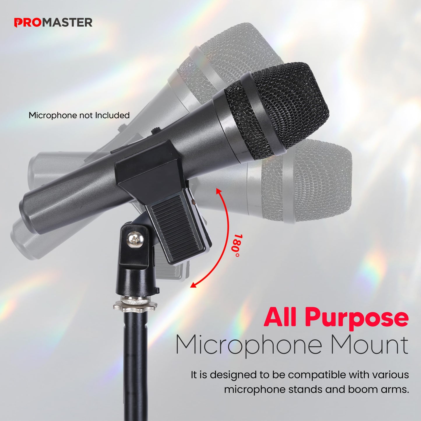 The Promaster Round Base Microphone Stand - Portable and Adjustable with Universal Compatibility, Studio-Quality Metal Mic Mount Floor Stand with