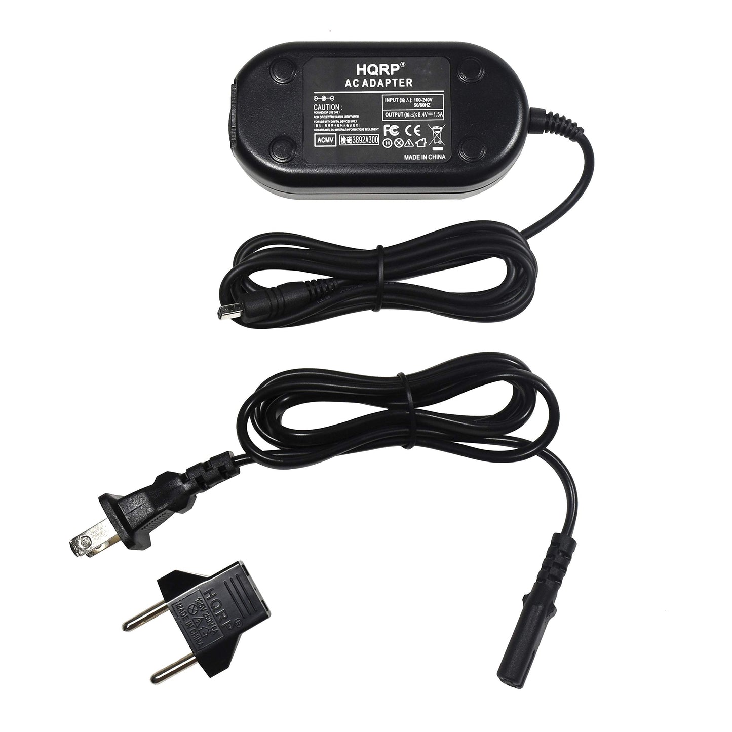 HQRP AC Power Adapter Compatible with Samsung SC-D107 / SCD107 Camcorder - (incl. USA Plug & Euro Adapter)